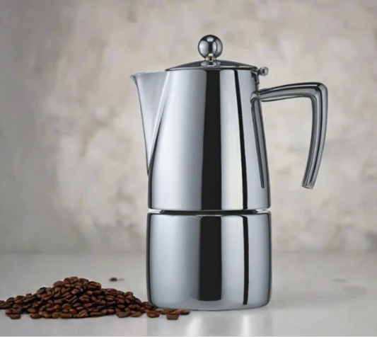 4 Cup Mirror Stainless Steel Induction Stovetop Moka Espresso Coffee Maker - Cuisinox Milano